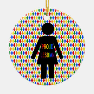 LGBTQ Lesbische Silhouet en Regenboog Dames Keramisch Ornament