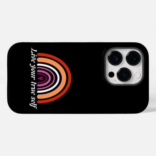 LGBTQ Lesbische vlag: Leef je ware zelf Case-Mate iPhone Case (Achterkant (horizontaal))