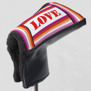 LGBTQ+ Lesbische Vlag met Liefdesstrepen - Pride Golfheadcover