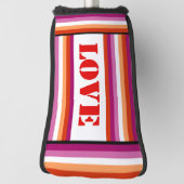 LGBTQ+ Lesbische Vlag met Liefdesstrepen - Pride Golfheadcover (Draai 90)