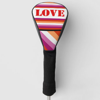 LGBTQ+ Lesbische Vlag met Liefdesstrepen - Pride Golfheadcover