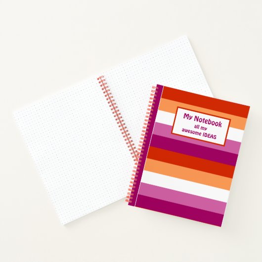 LGBTQ+ Lesbische Vlag Strepen voor Trots - Notitieboek (Binnen)