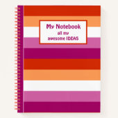 LGBTQ+ Lesbische Vlag Strepen voor Trots - Notitieboek (Voorkant)