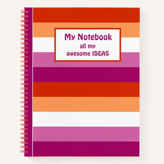 LGBTQ+ Lesbische Vlag Strepen voor Trots - Notitieboek (Voorkant)