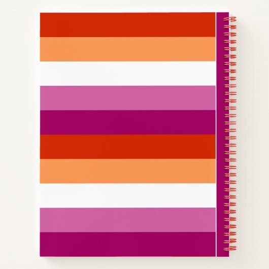LGBTQ+ Lesbische Vlag Strepen voor Trots - Notitieboek (Achterkant)