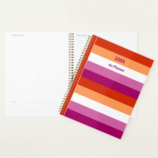 LGBTQ+ Lesbische Vlag Strepen voor Trots - Planner (Display)