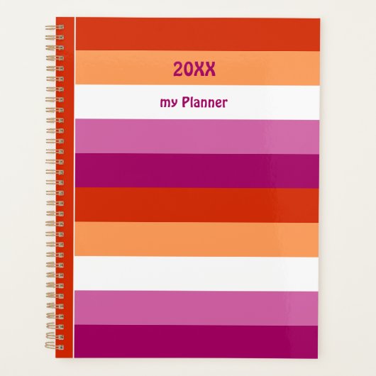 LGBTQ+ Lesbische Vlag Strepen voor Trots - Planner (Voorkant)