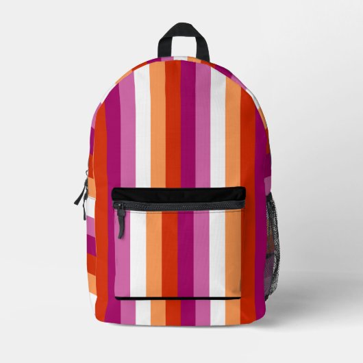 LGBTQ+ Lesbische Vlag Stripes Pride - Bedrukte Rugzak (Voorkant)