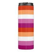 LGBTQ+ Lesbische Vlag Stripes Pride - Thermosbeker (Achterkant)
