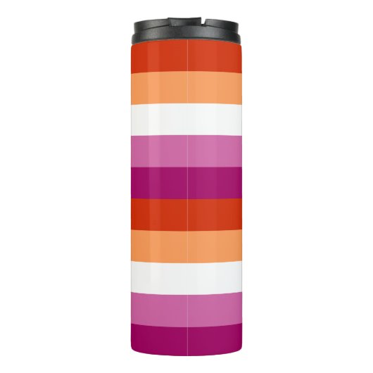 LGBTQ+ Lesbische Vlag Stripes Pride - Thermosbeker (Achterkant)