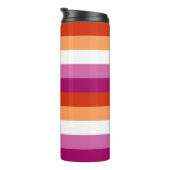 LGBTQ+ Lesbische Vlag Stripes Pride - Thermosbeker (Geroteerd rechts)