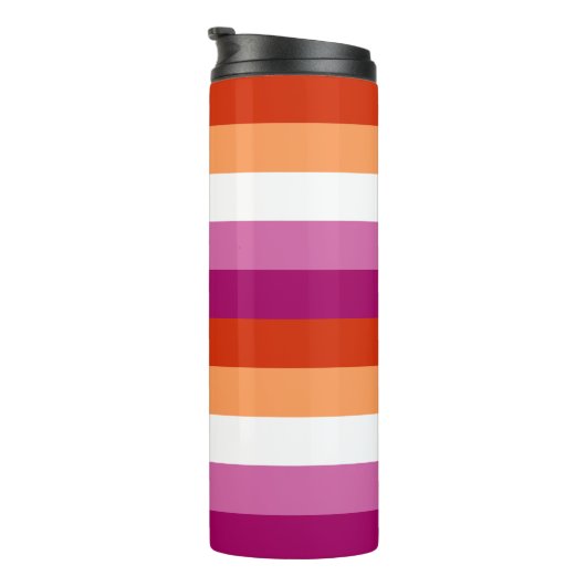 LGBTQ+ Lesbische Vlag Stripes Pride - Thermosbeker (Geroteerd rechts)