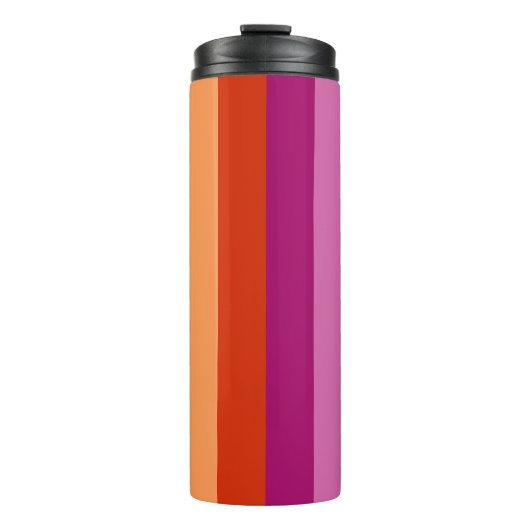LGBTQ+ Lesbische Vlag Stripes Pride - Thermosbeker (Voorkant)