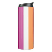 LGBTQ+ Lesbische Vlag Stripes Pride - Thermosbeker (Gedraaid links)
