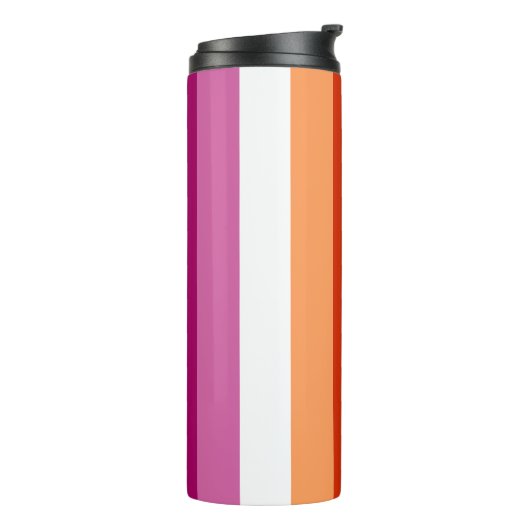 LGBTQ+ Lesbische Vlag Stripes Pride - Thermosbeker (Gedraaid links)