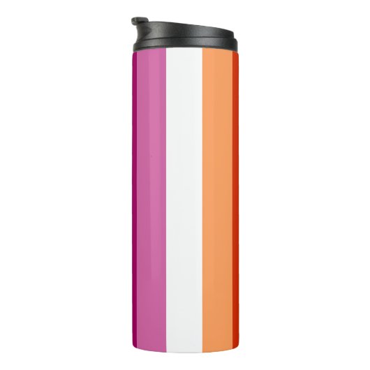 LGBTQ+ Lesbische Vlag Stripes Pride - Thermosbeker (Geroteerd rechts)