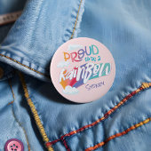 LGBTQ+ Leuk om een Rainbow gepersonaliseerde naam  Ronde Button 4,0 Cm