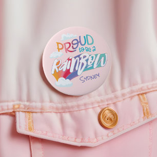 LGBTQ+ Leuk om een Rainbow gepersonaliseerde naam  Ronde Button 4,0 Cm