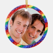LGBTQ LGBT aangepaste foto homo-regenboogvlag lijs Keramisch Ornament (Voorkant)