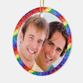 LGBTQ LGBT aangepaste foto homo-regenboogvlag lijs Keramisch Ornament (Links)