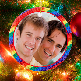 LGBTQ LGBT aangepaste foto homo-regenboogvlag lijs Keramisch Ornament