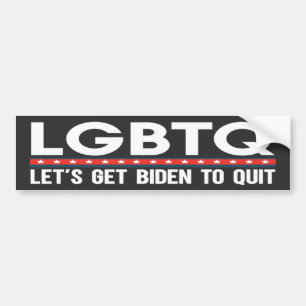 LGBTQ: LGBTQ laat ons de anti-Joe Biden Funny stop Bumpersticker