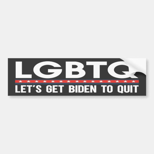 LGBTQ: LGBTQ laat ons de anti-Joe Biden Funny stop Bumpersticker (Voorkant)