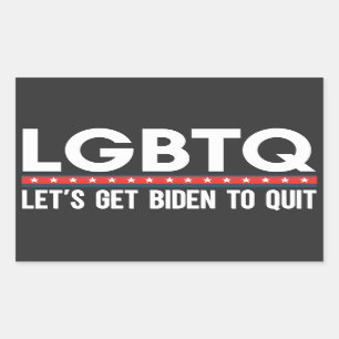 LGBTQ: LGBTQ laat ons de anti-Joe Biden Funny stop Rechthoekige Sticker