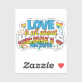 LGBTQ - Liefde draait om harten Sticker (Vel)