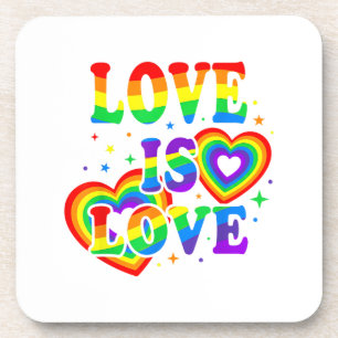 LGBTQ Liefde is Liefde Gay Pride LGBT Regenboogvla Bier Onderzetter