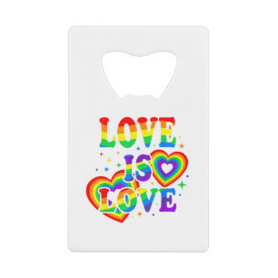 LGBTQ Liefde is Liefde Gay Pride LGBT Regenboogvla Creditkaart Flessenopener