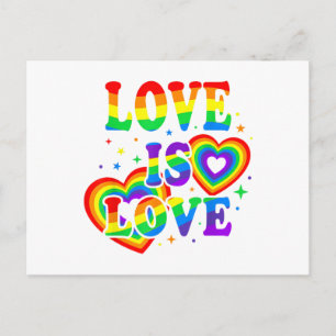 LGBTQ Liefde is Liefde Gay Pride LGBT Regenboogvla Feestdagenkaart