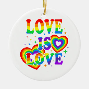 LGBTQ Liefde is Liefde Gay Pride LGBT Regenboogvla Keramisch Ornament