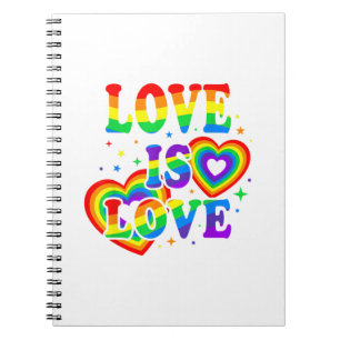 LGBTQ Liefde is Liefde Gay Pride LGBT Regenboogvla Notitieboek