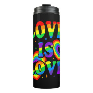 LGBTQ Liefde is Liefde Gay Pride LGBT Regenboogvla Thermosbeker