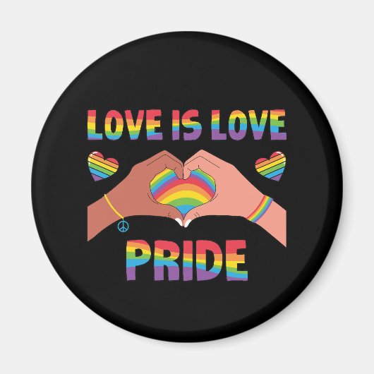LGBTQ - Liefde is liefde - Trots Magneet (Voorkant)