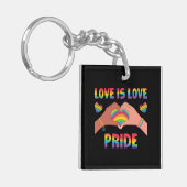 LGBTQ - Liefde is liefde - Trots Sleutelhanger (Voorkant Links)