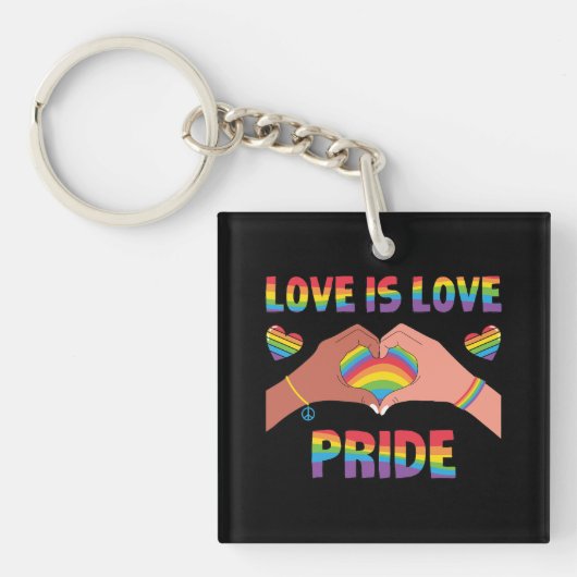 LGBTQ - Liefde is liefde - Trots Sleutelhanger (Voorkant)