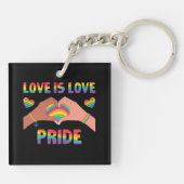 LGBTQ - Liefde is liefde - Trots Sleutelhanger (Achterkant)