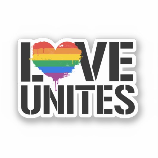 LGBTQ-LIEFDE VERENIGT STICKER (Voorkant)