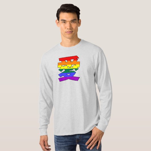 LGBTQ LOVE in Kanji en Chinese Love is Love Pride T-shirt (Voorkant volledig)