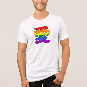 LGBTQ LOVE in Kanji en Chinese Love is Love Pride Tri-Blend Shirt