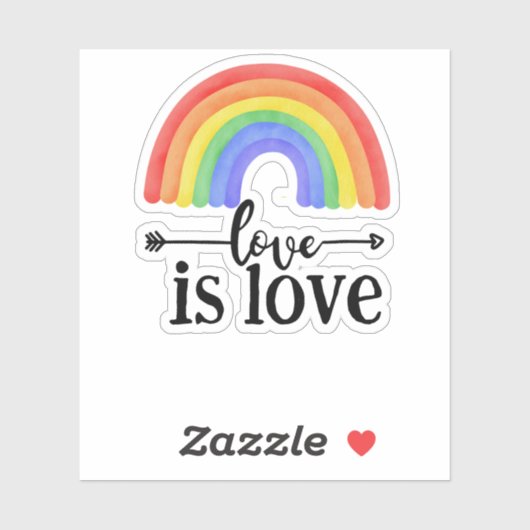 LGBTQ Love is Love Rainbow Sticker (Vel)