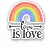 LGBTQ Love is Love Rainbow Sticker (Voorkant)