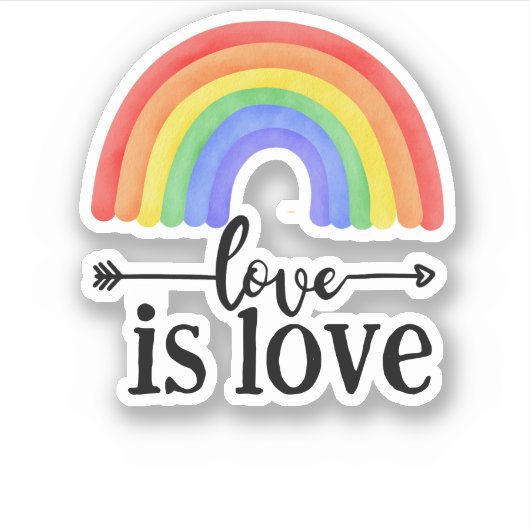LGBTQ Love is Love Rainbow Sticker (Voorkant)