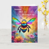 LGBTQ Love Rainbow Bee You BEElong to Me Kaart (Gele Bloem)