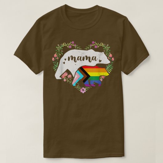 LGBTQ Mama Beer Progress Pride Flag Gay Equal Righ T-shirt (Design voorkant)