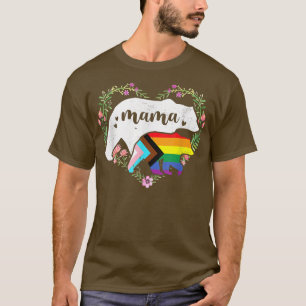 LGBTQ Mama Beer Progress Pride Flag Gay Equal Righ T-shirt