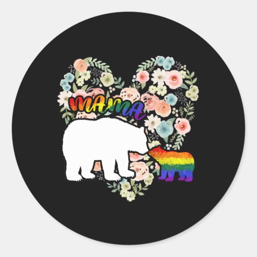 LGBTQ Mama Beer Progress Pride Flag Gay Ronde Sticker (Voorkant)