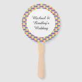 LGBTQ-Man Silhouette en Rainbow-Mannen Aangepast Handwaaier (Achterkant)